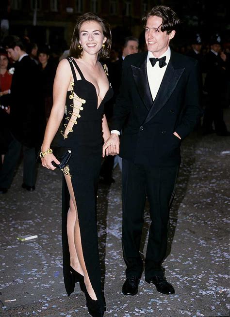 elizabeth hurley black dress versace|Versace safety pin dress price.